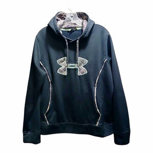 Under Armour Mens Loose Fit Camo Logo Hoodie Black XL JC489